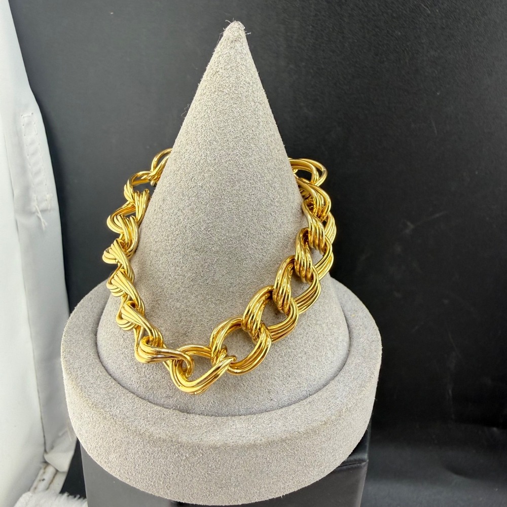 Vintage Napier Bracelet Gold Tone Chain Chunky Signed 6.5”